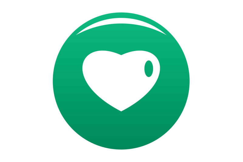three-dimensional-heart-icon-vector-green