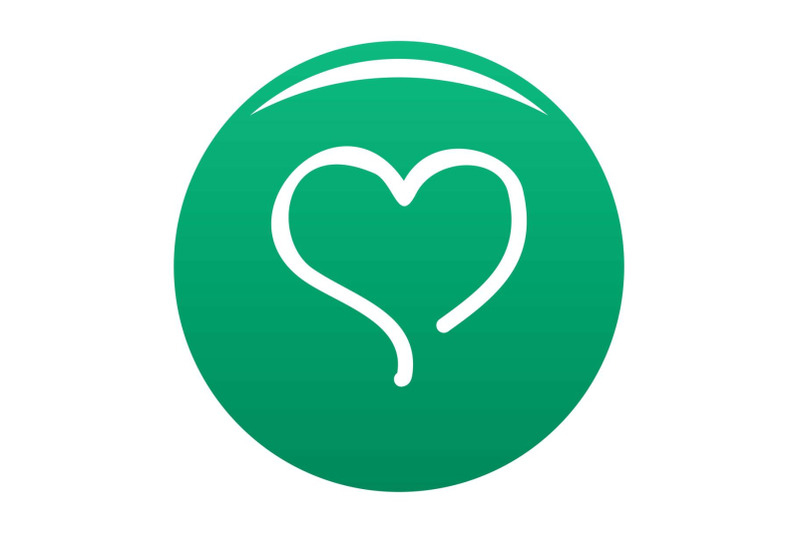 sketch-heart-icon-vector-green