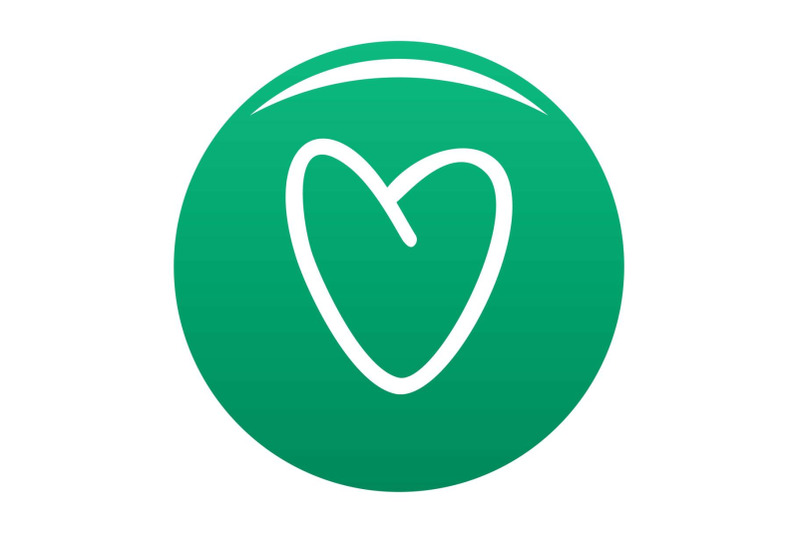 golden-heart-icon-vector-green