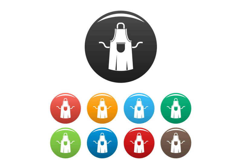 worker-apron-icons-set-color