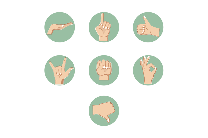 hand-gestures-collection-sign-of-the-horns-like-and-dislike-set-of