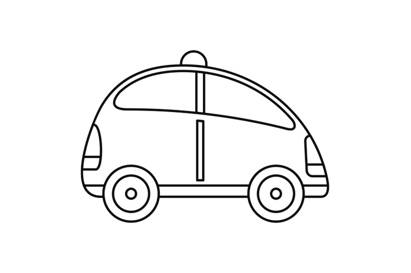 city-self-driving-car-icon-outline-style