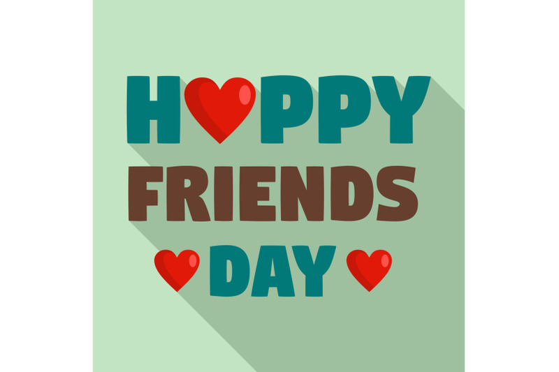 happy-friends-day-heart-logo-flat-style