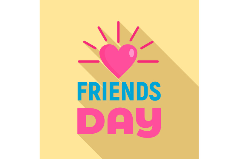 sunny-heart-friends-day-logo-flat-style