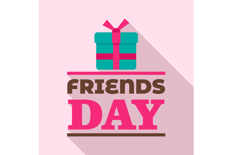 gift-box-friends-day-logo-flat-style