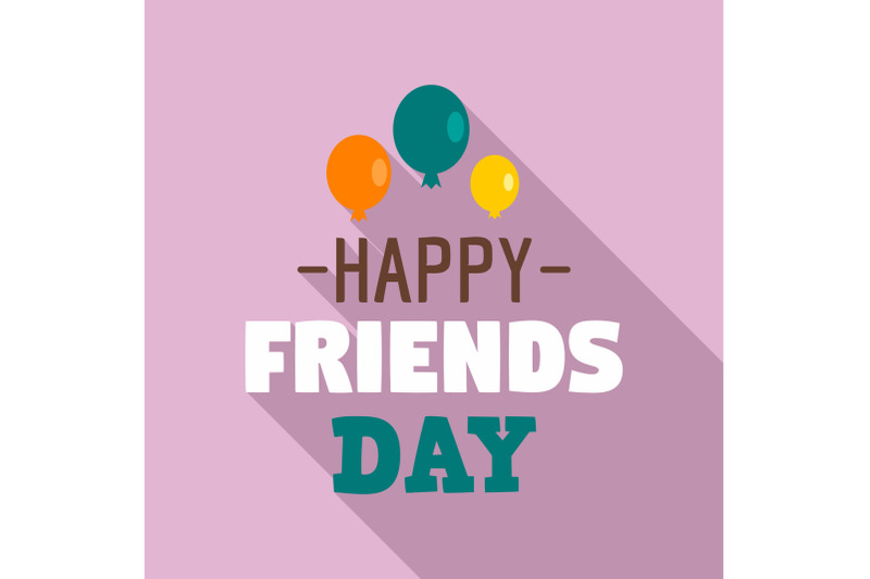 happy-friends-day-ballon-logo-flat-style