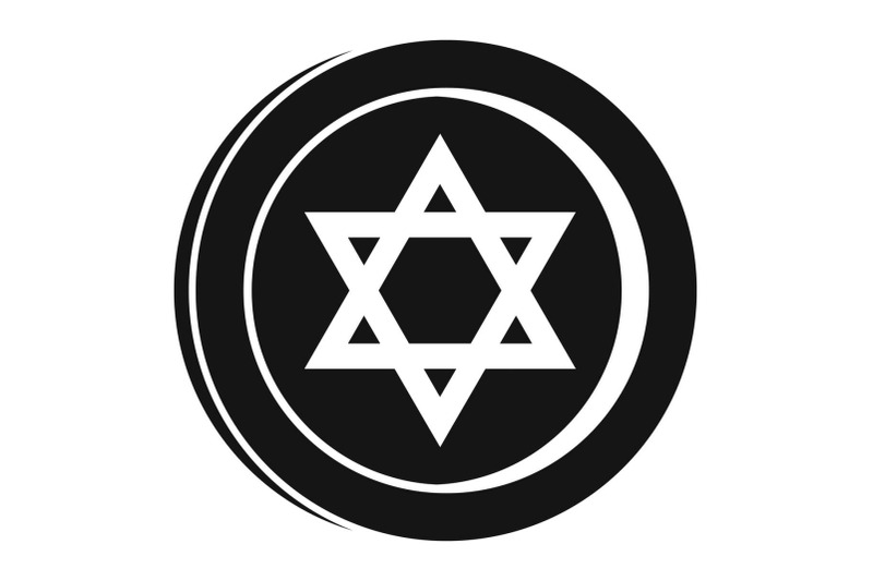 jewish-star-coin-icon-simple-style