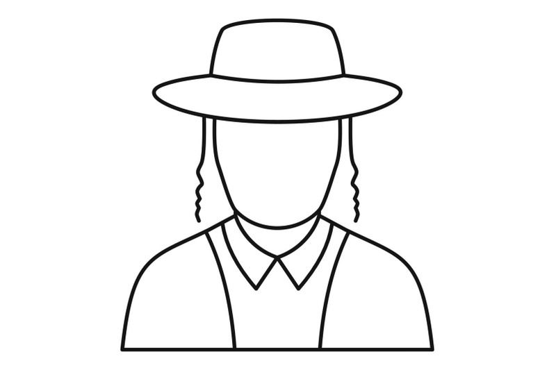 jewish-man-face-icon-outline-style