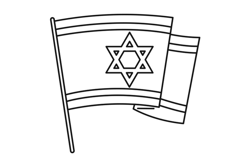 israel-flag-icon-outline-style