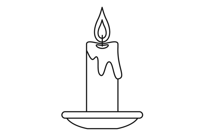 burning-candle-icon-outline-style