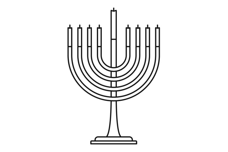 menorah-icon-outline-style