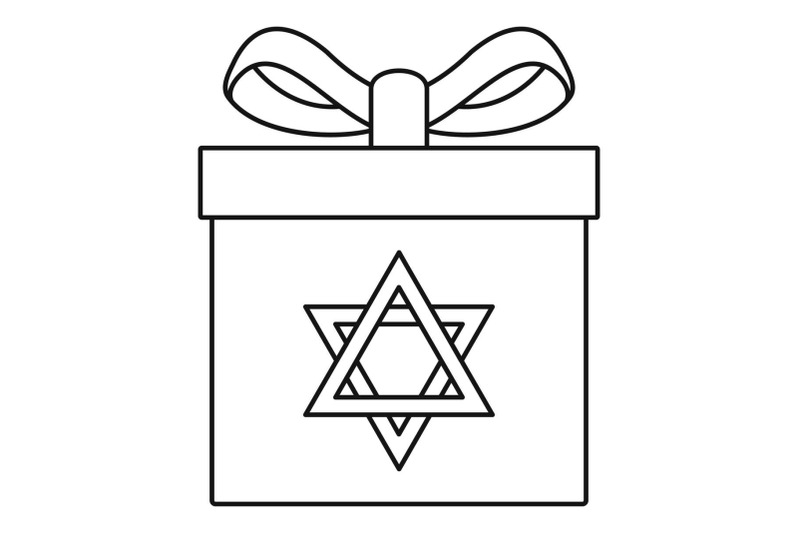 jewish-gift-box-icon-outline-style