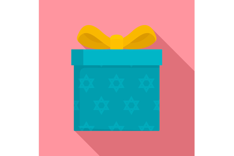 jewish-gift-box-icon-flat-style