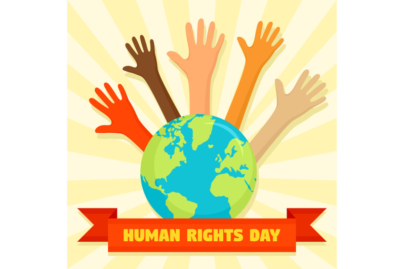 global-human-rights-day-concept-background-flat-style