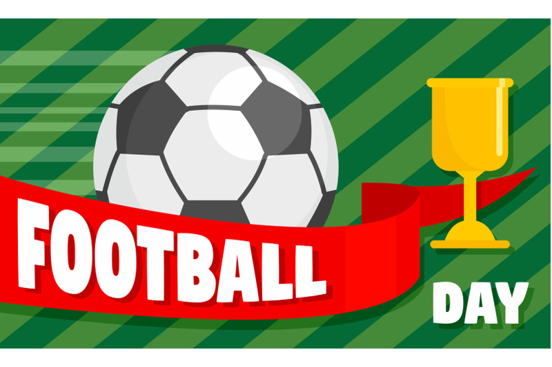 football-day-concept-banner-flat-style