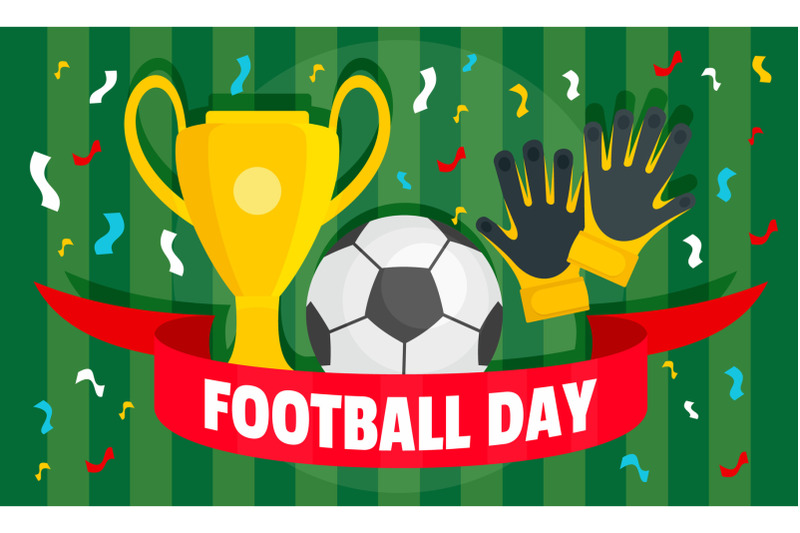 holiday-football-day-concept-banner-flat-style