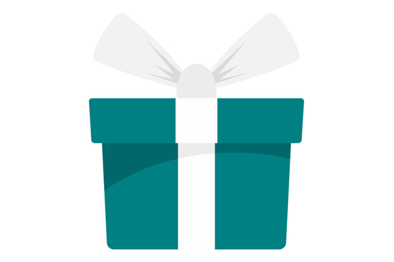 green-mint-gift-box-icon-flat-style