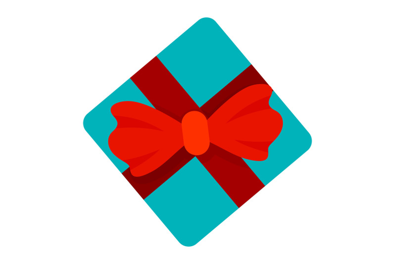 red-ribbon-blue-gift-box-icon-flat-style
