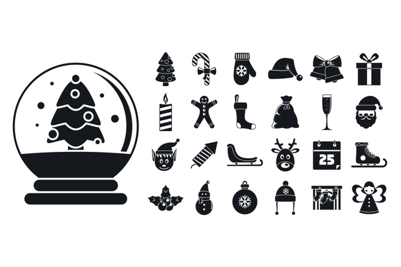 happy-christmas-icon-set-simple-style