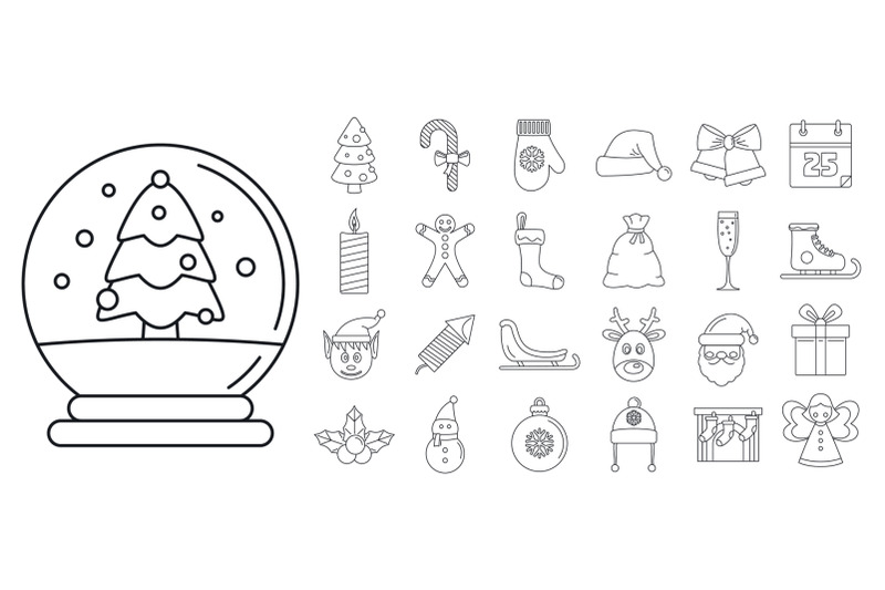 christmas-holiday-icon-set-outline-style