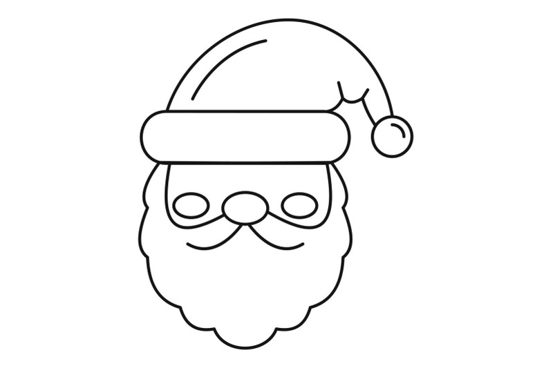 santa-face-icon-outline-style