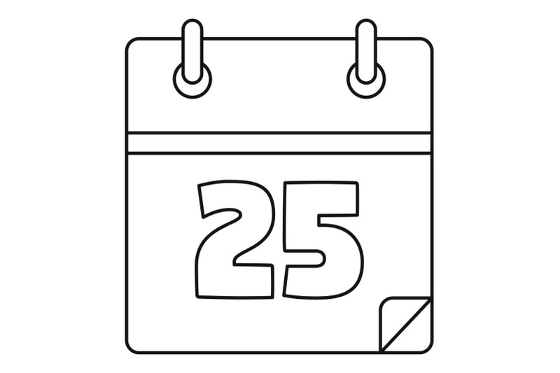 christmas-date-calendar-icon-outline-style