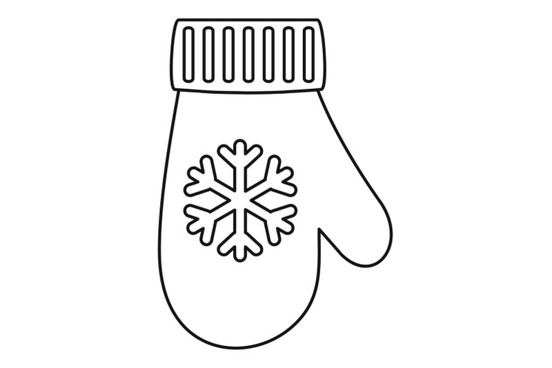 winter-glove-icon-outline-style