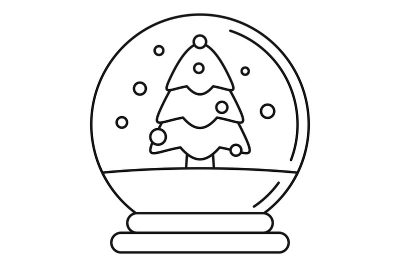 snow-tree-glass-ball-icon-outline-style