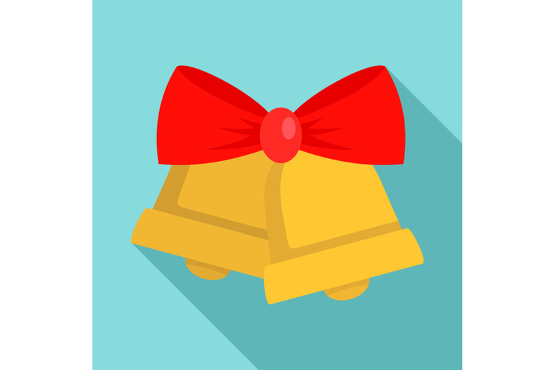 xmas-gold-bell-icon-flat-style