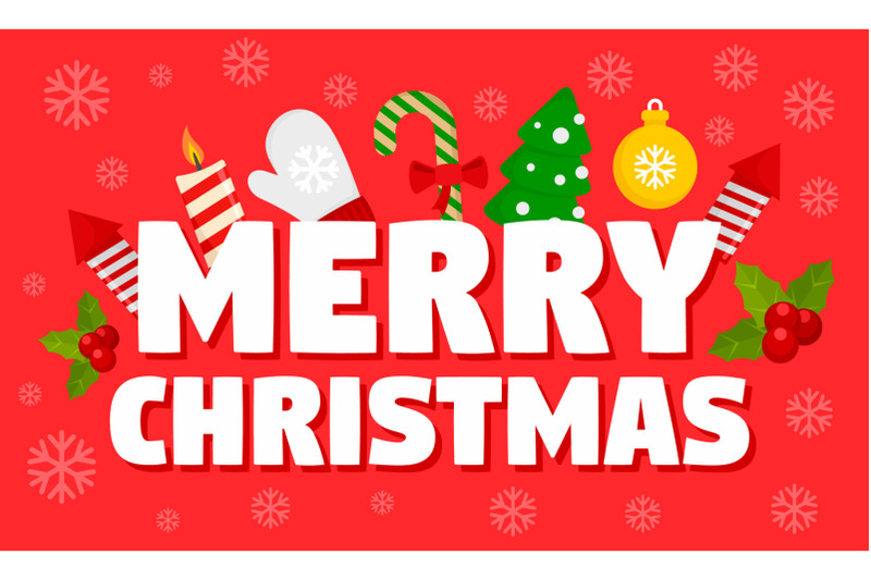 merry-christmas-time-concept-banner-flat-style