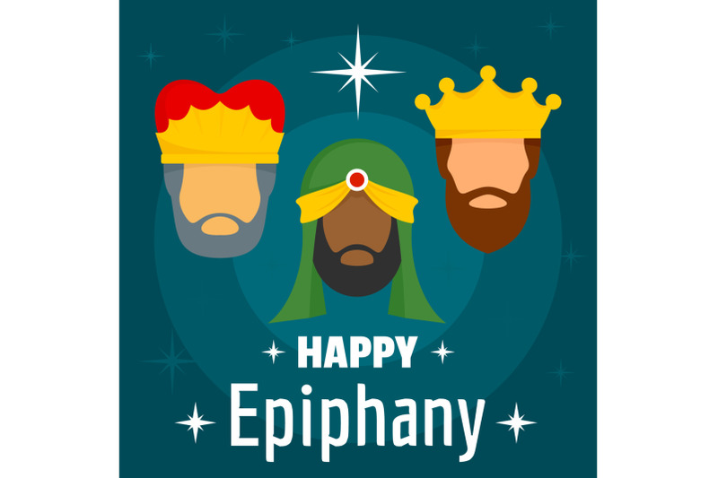 happy-epiphany-concept-background-flat-style