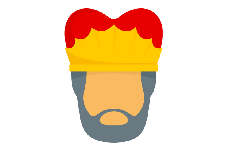 royal-king-face-icon-flat-style