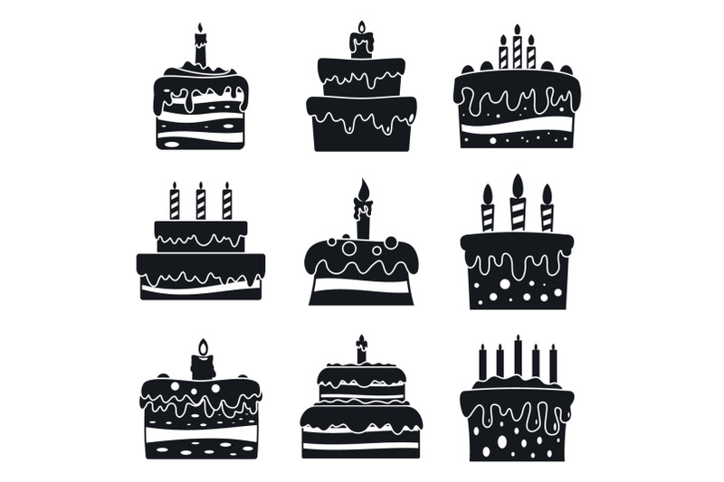 cream-cake-birthday-icon-set-simple-style