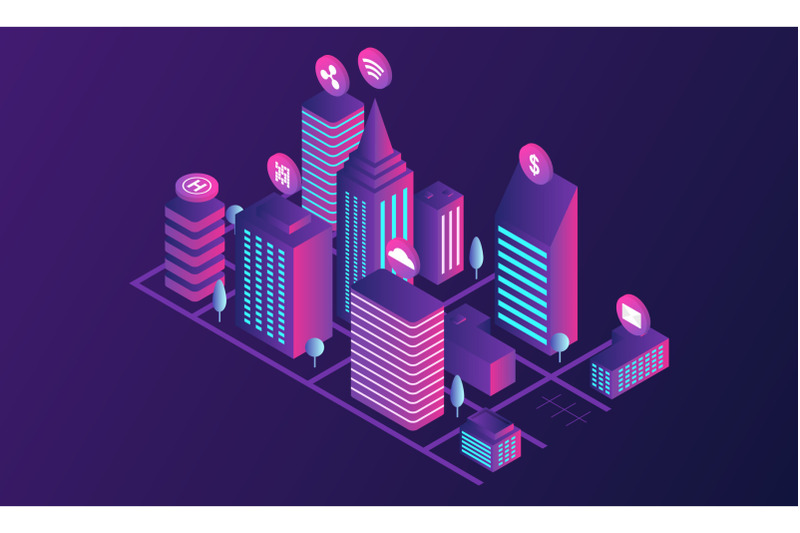 futuristic-city-concept-banner-isometric-style