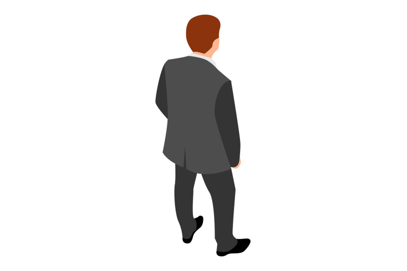 back-of-businessman-icon-isometric-style