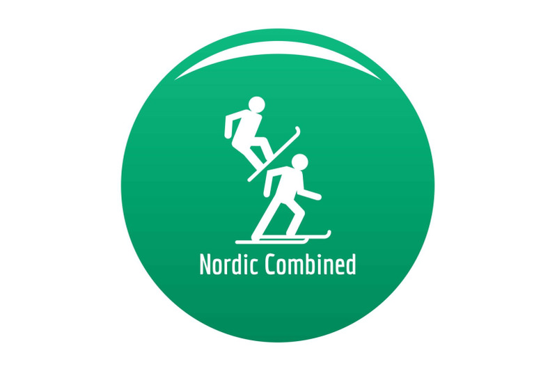 nordic-combined-icon-vector-green