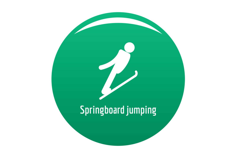 springboard-jumping-icon-vector-green