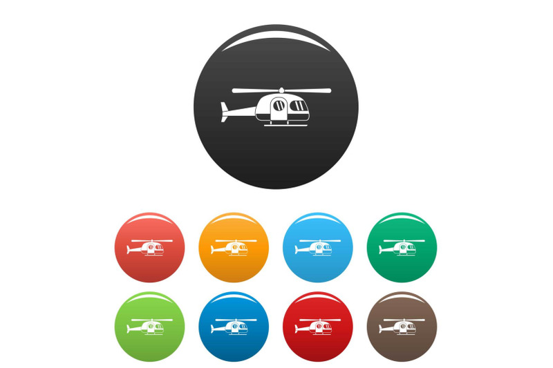 ambulance-helicopter-icons-set-color