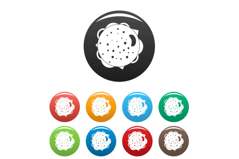 top-view-burger-icons-set-color