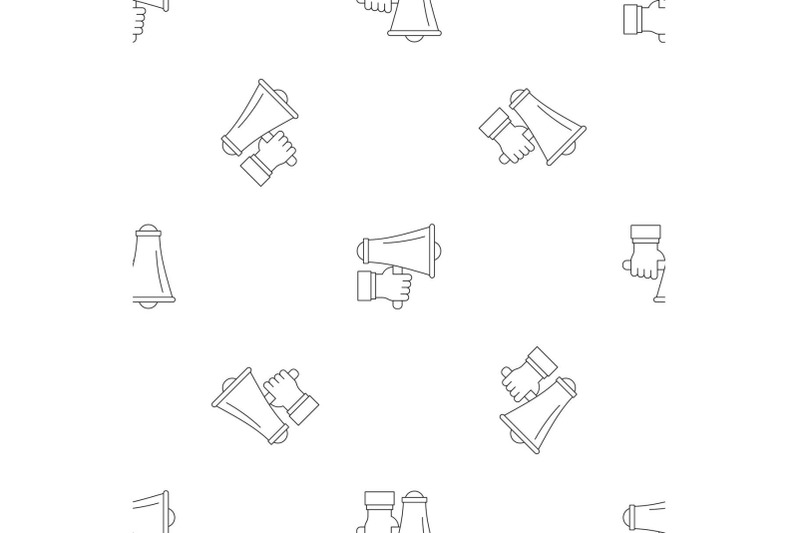 hand-holding-speaker-pattern-seamless-vector