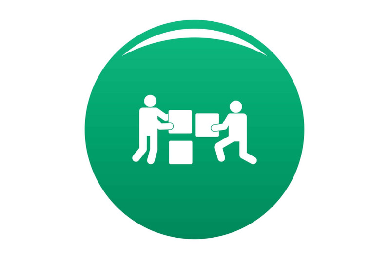 building-teamwork-icon-vector-green