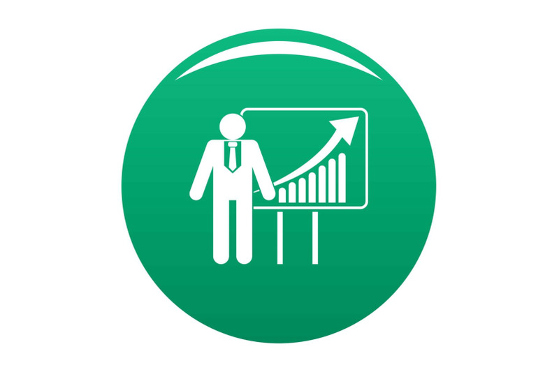 man-with-diagram-icon-vector-green