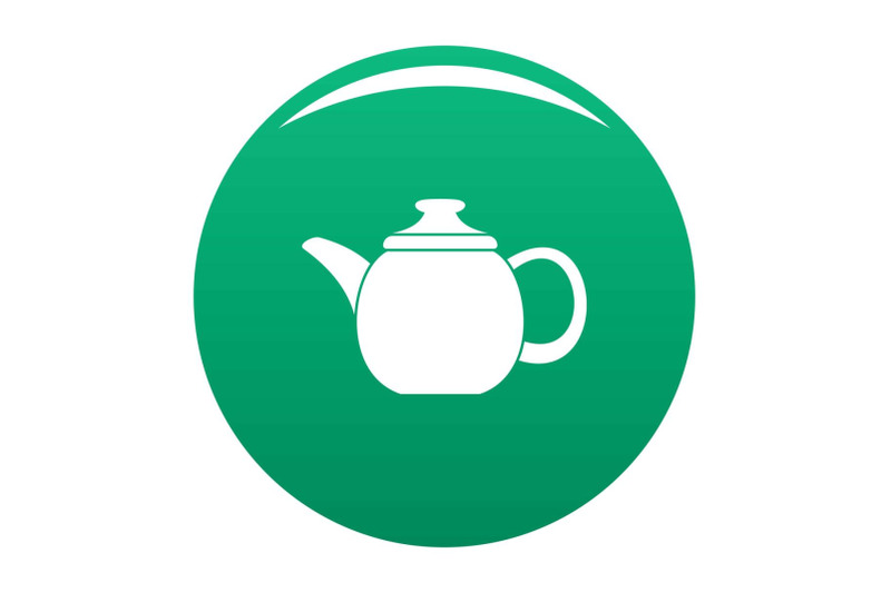 steel-teapot-icon-vector-green