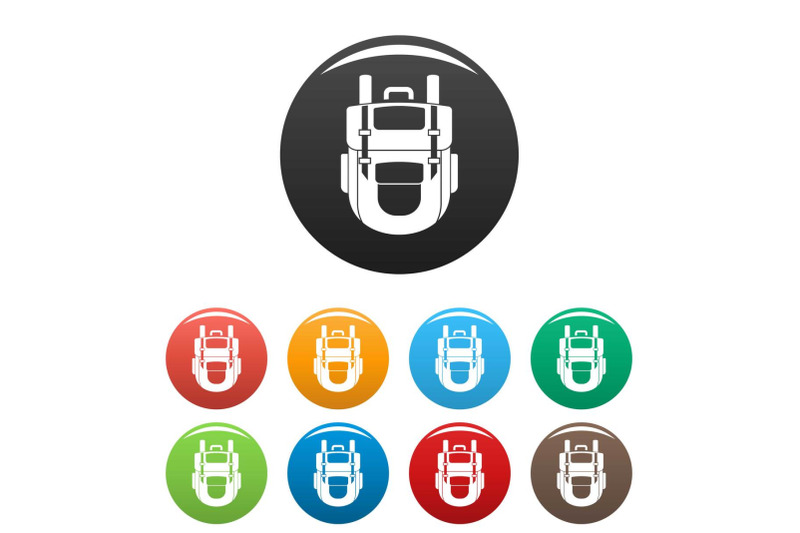 explore-backpack-icons-set-color