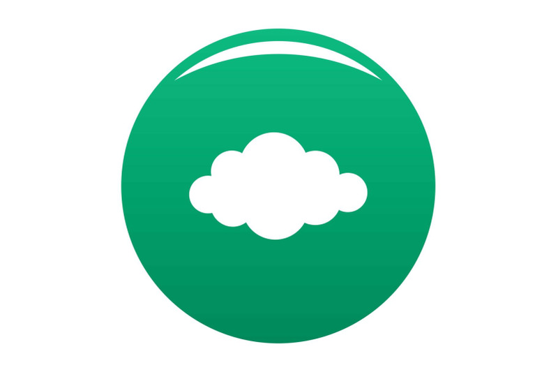 cloud-in-sky-icon-vector-green