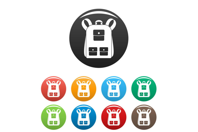 traditional-backpack-icons-set-color