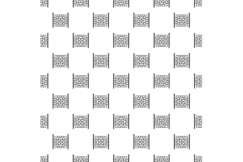 fence-with-metal-square-pattern-seamless-vector