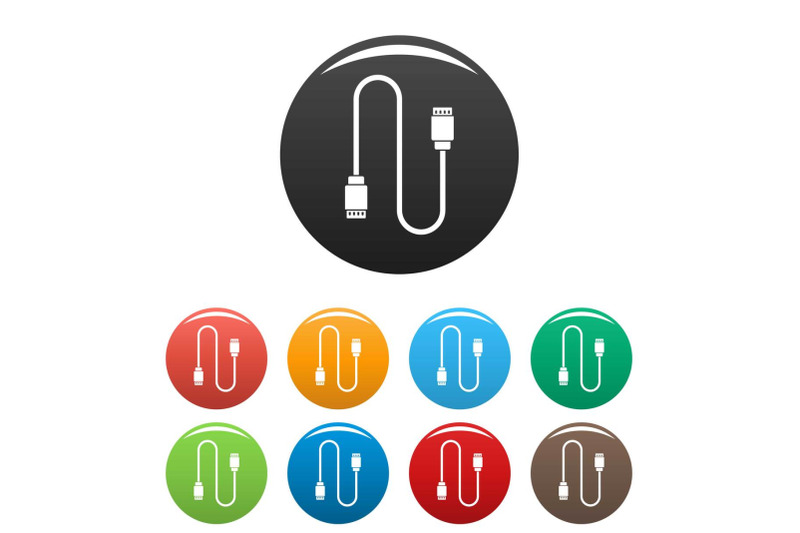 charging-vape-cable-icons-set-color