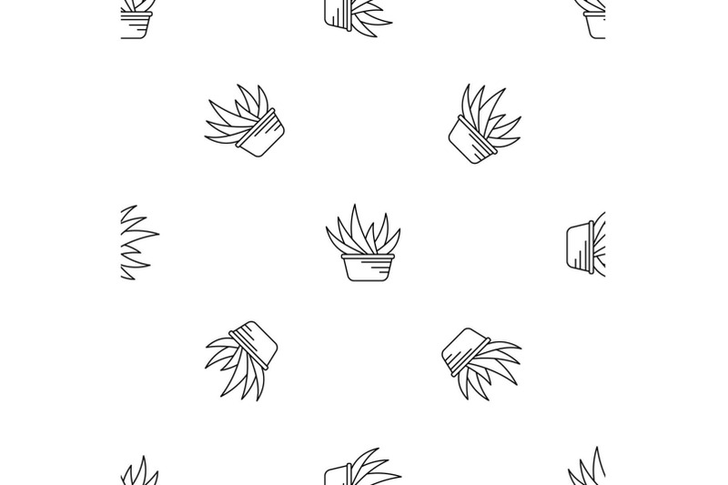 aloe-vera-pot-pattern-seamless-vector