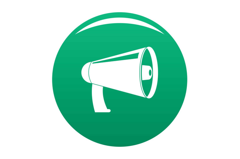 old-megaphone-icon-vector-green